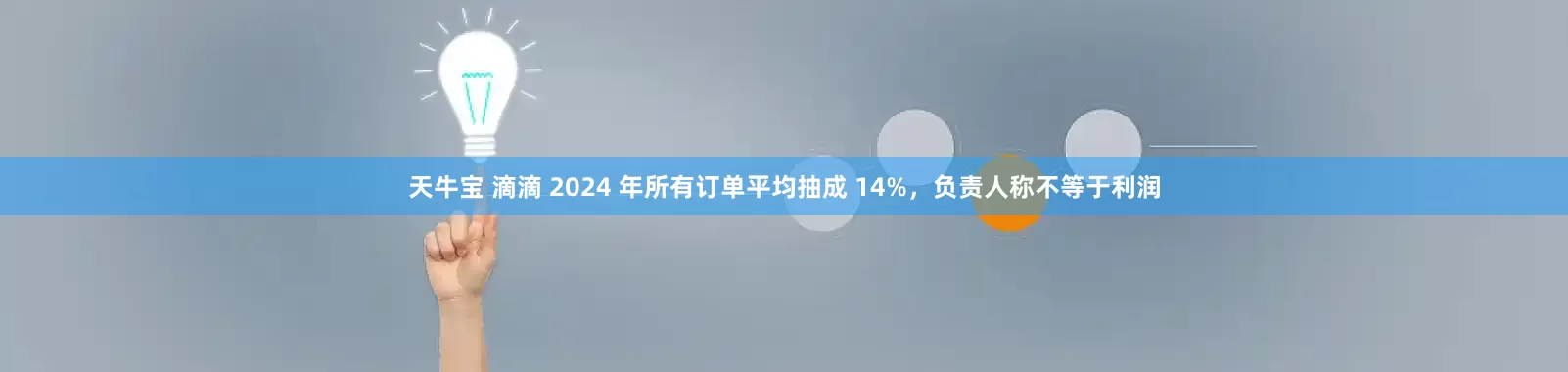 天牛宝 滴滴 2024 年所有订单平均抽成 14%，负责人称不等于利润